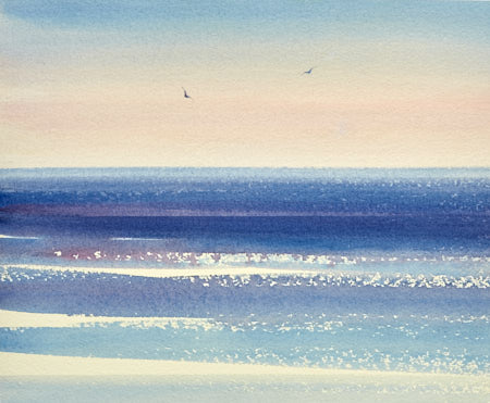 Sparkling shore original watercolour painting by Timothy Gent