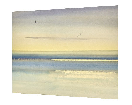 Twilight reflections original watercolour painting by Timothy Gent - side view