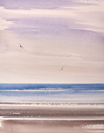 Twilight waters original art watercolour painting by Timothy Gent