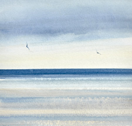 Upon the shore original art watercolour painting by Timothy Gent