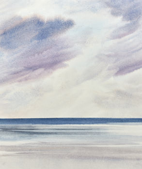 Original watercolour painting Light across the sea