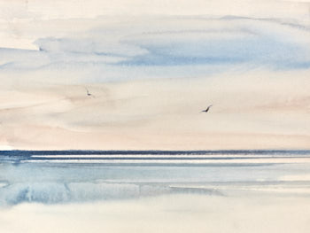 Original watercolour painting Shoreline