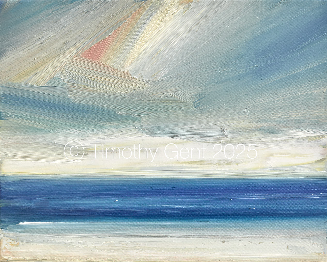 Large image of abstract seascape oil painting Alongshore