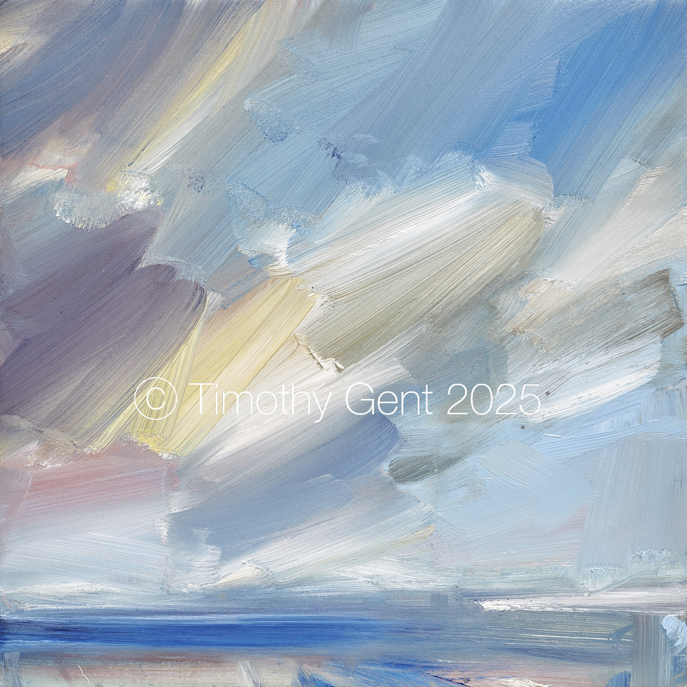 Large image of abstract seascape oil painting Offshore light after rain by Timothy Gent