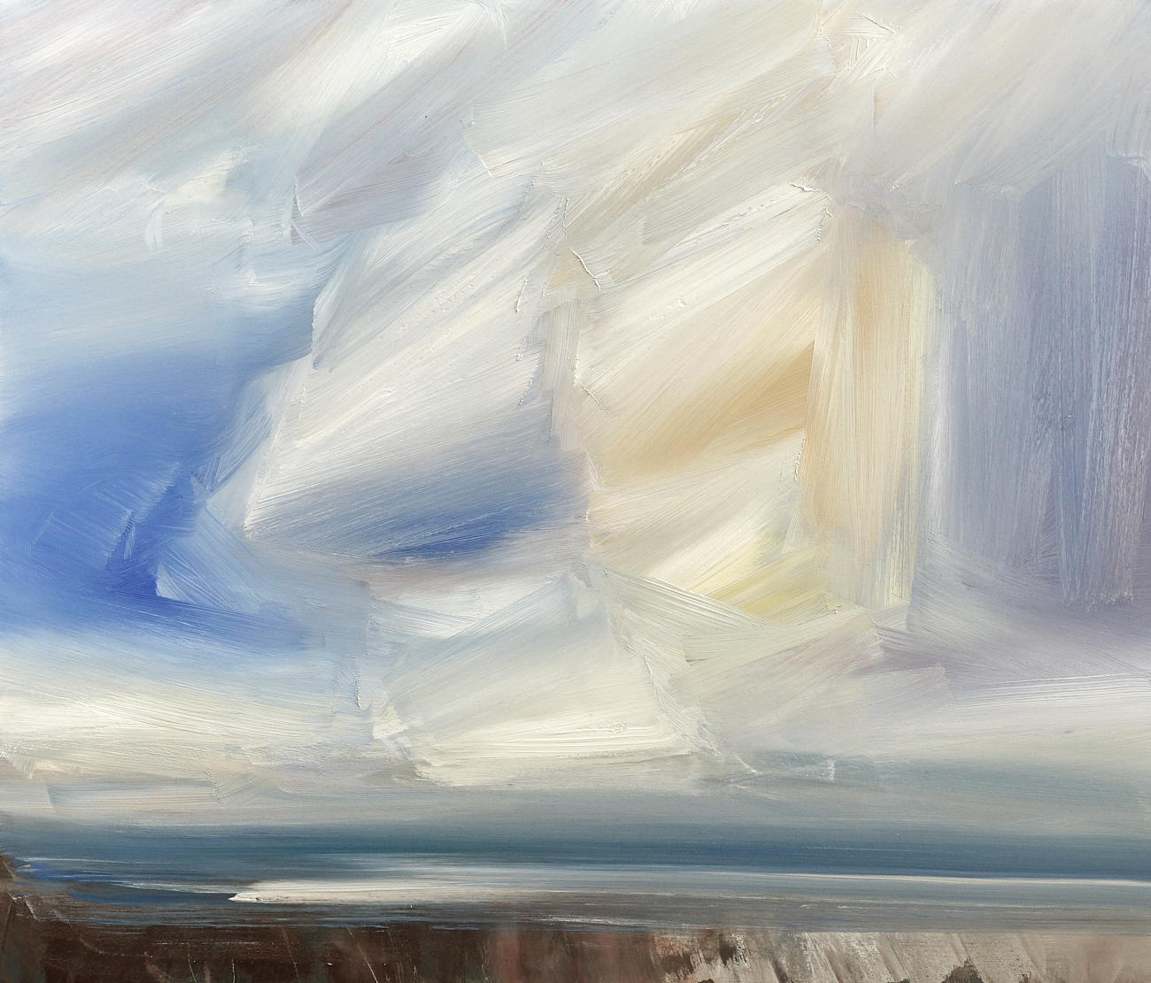 Large image of abstract seascape oil painting Out to sea