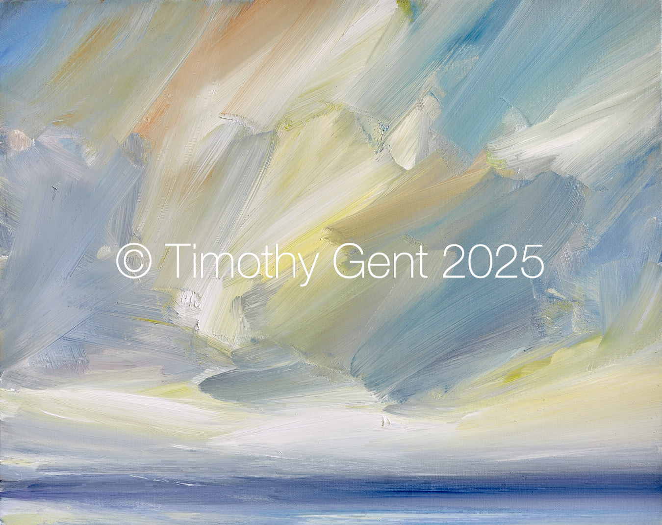 Large image of abstract seascape oil painting Twilight shore
