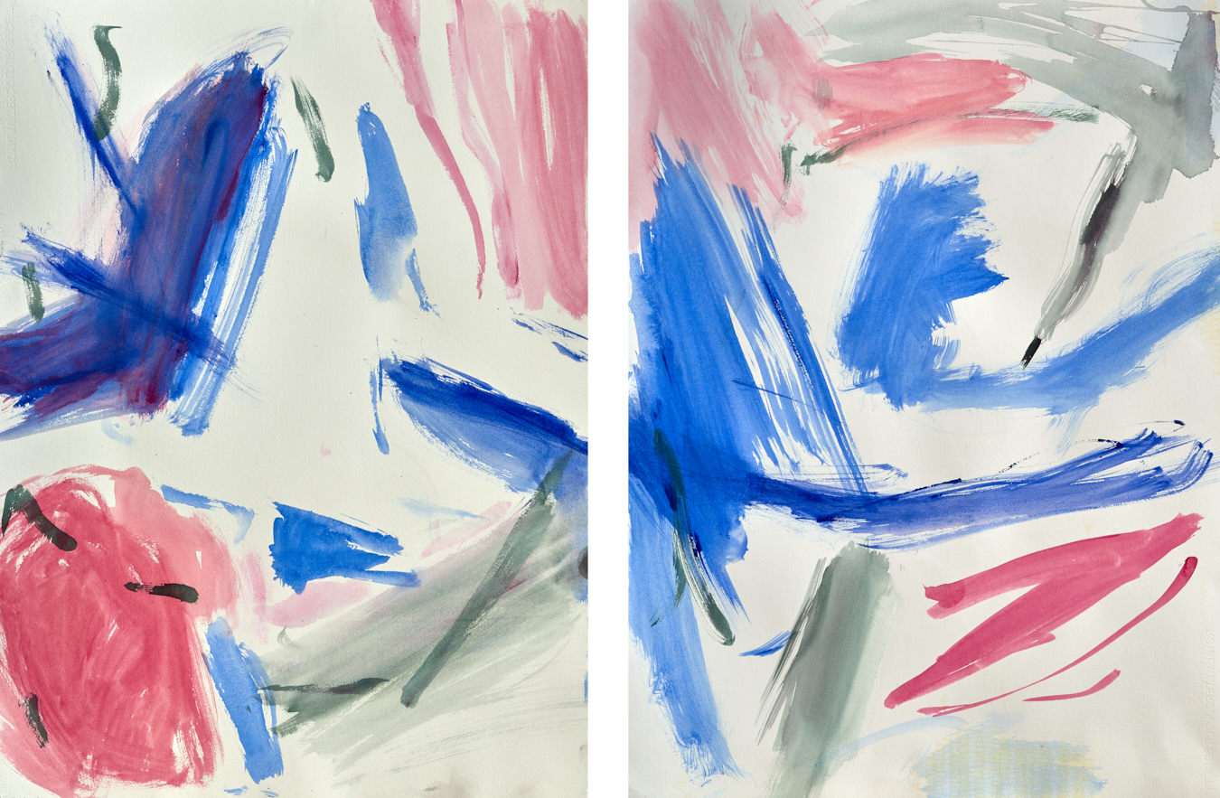 Large image of Thresholds original abstract painting in watercolour by Timothy Gent