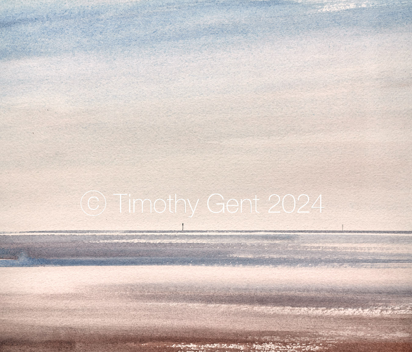 Large image of Light across the shallows original watercolour painting