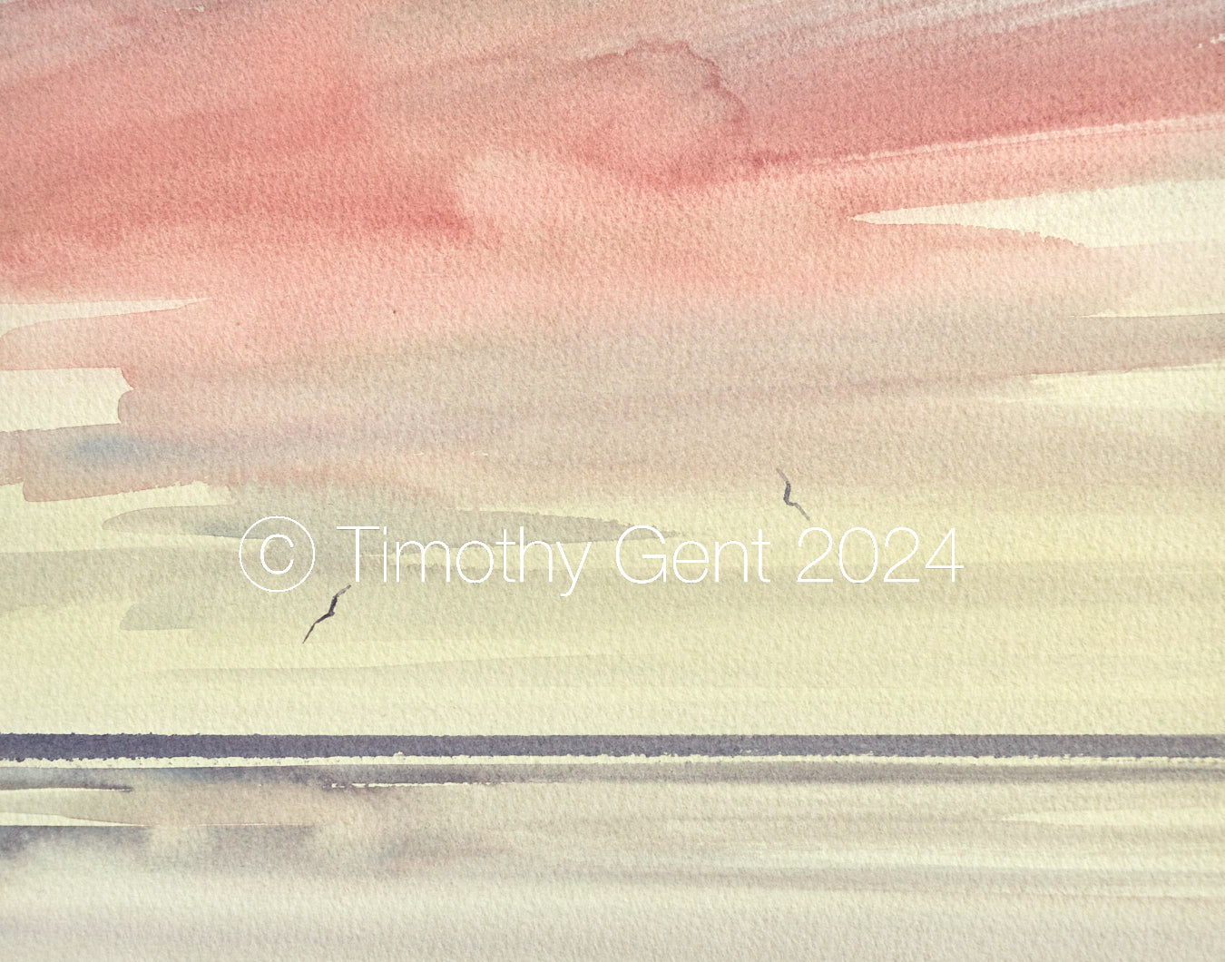 Large image of Twilight horizons original watercolour painting