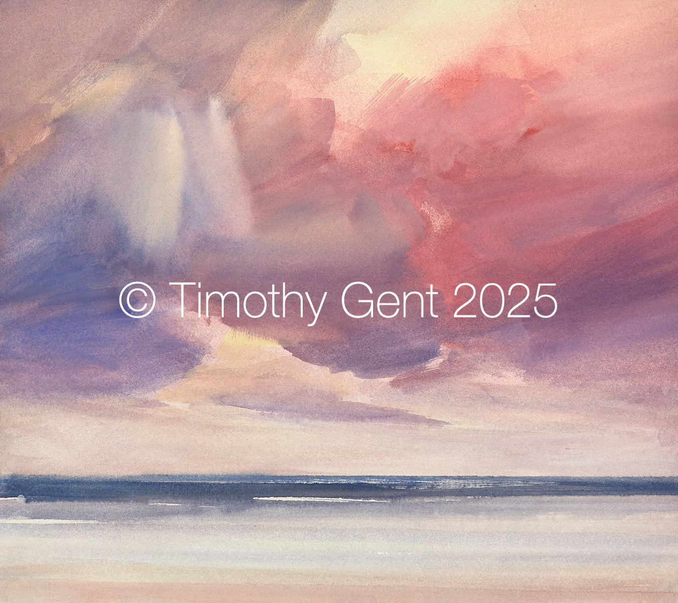 Large image of Twilight shore original watercolour painting