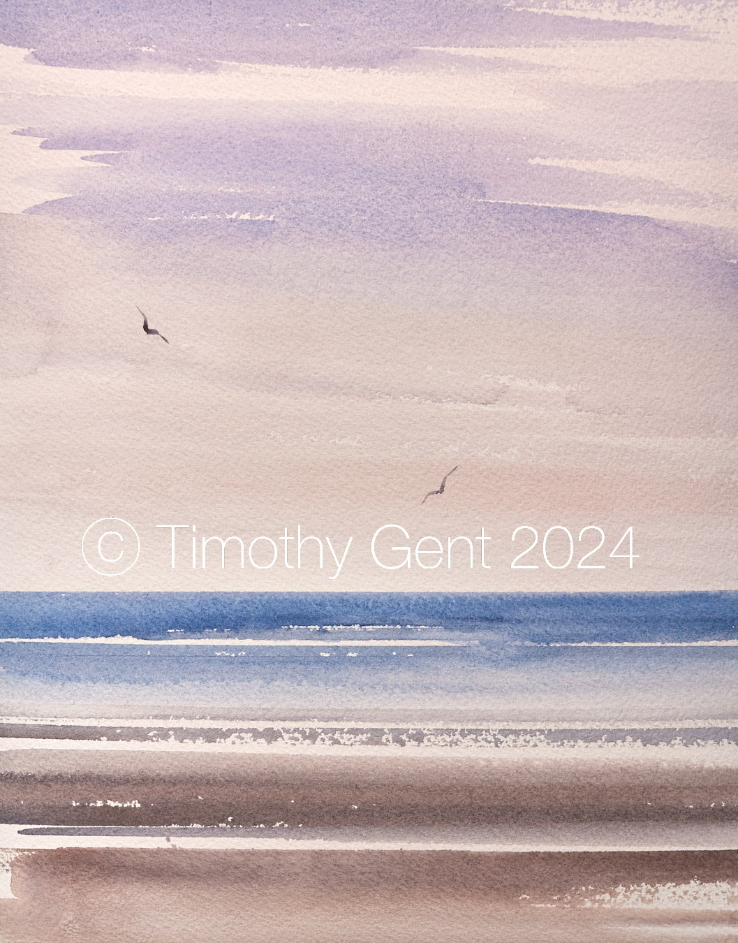 Large image of Twilight waters original watercolour painting