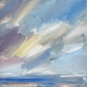 Seascape oil painting for sale Offshore light after rain thumbnail view