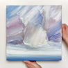Seascape oil painting for sale Skies over Lindisfarne seascape art thumbnail - scale view