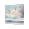 Bright shore original seascape watercolour painting thumbnail - side view