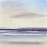 Sunlit skies over the sea original seascape watercolour painting thumbnail view