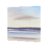 Sunlit skies over the sea original seascape watercolour painting thumbnail - side view