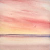 Sunset shore original seascape watercolour painting thumbnail view