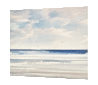 Sunshine over the sea original seascape watercolour painting thumbnail - side view