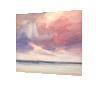 Twilight shore original seascape watercolour painting thumbnail - side view