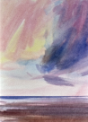 Twilight Silence original seascape watercolour painting thumbnail view