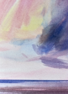 Twilight Silence original seascape watercolour painting thumbnail - second detail view