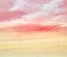 Twilight over the tide original seascape watercolour painting thumbnail - detail view