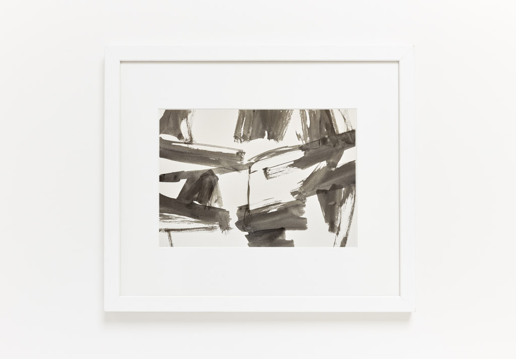 Shining tender original ink painting - by Timothy Gent - example framed view - by Timothy Gent