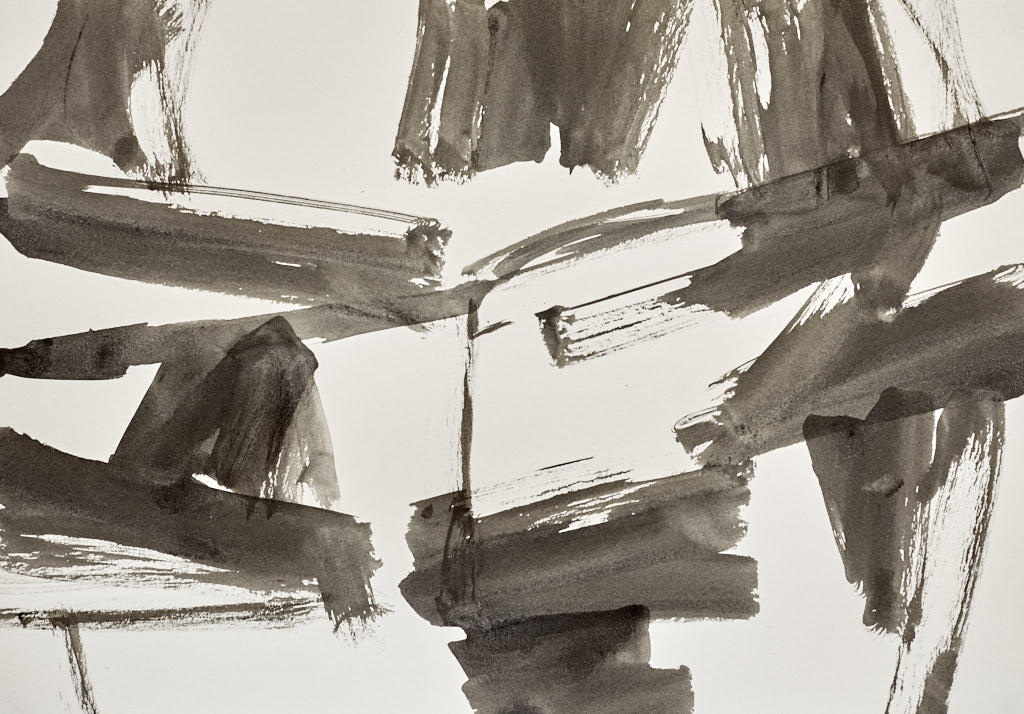 Abstract ink painting Shining tender by Timothy Gent with expressive light and coastal colours