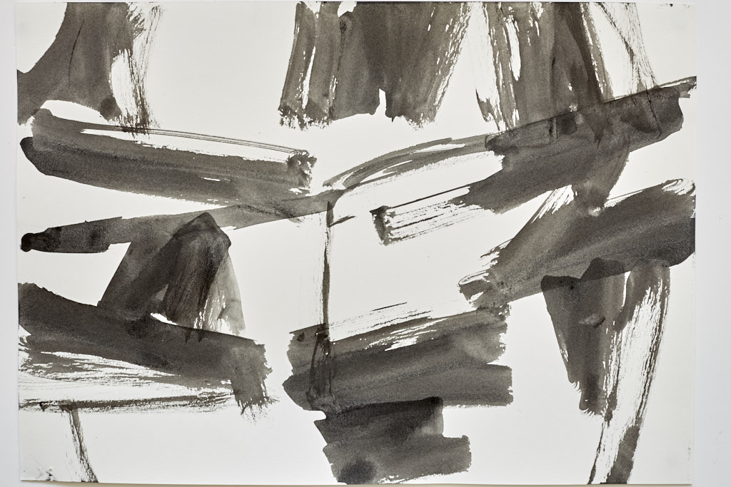 Abstract ink painting Shining tender - by Timothy Gent - side view - by Timothy Gent