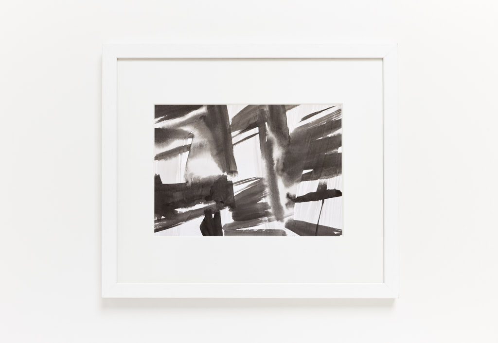 Silken dreams original ink painting - by Timothy Gent - example framed view - by Timothy Gent
