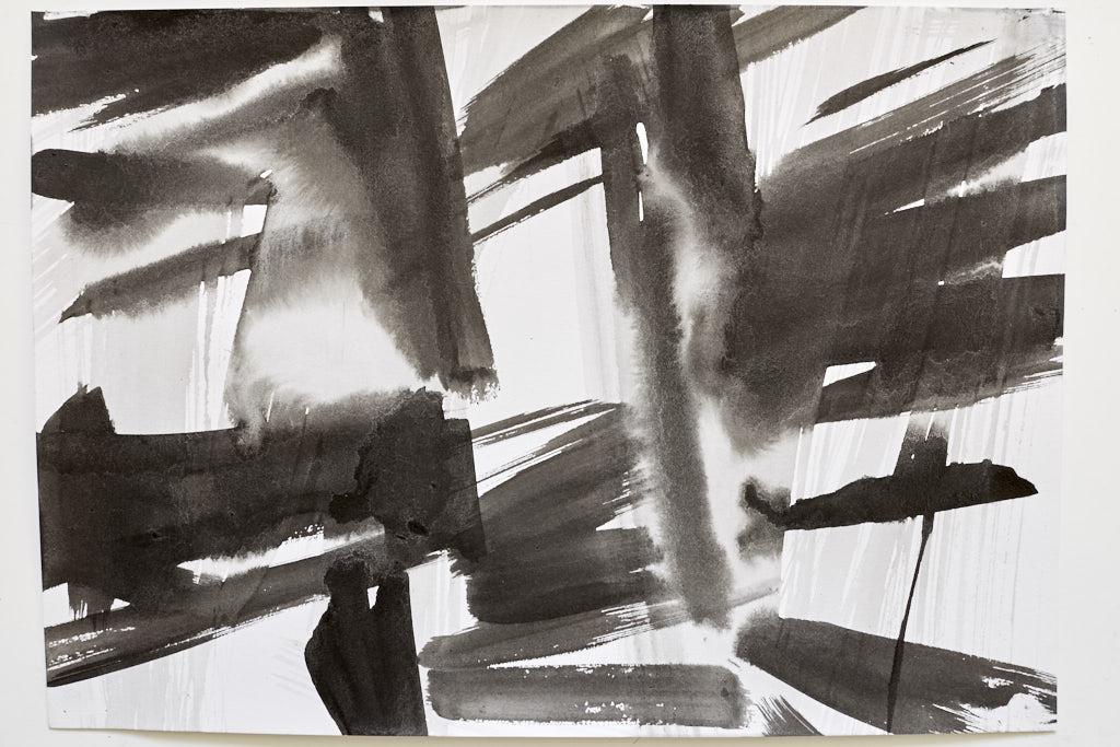 Abstract ink painting Silken dreams - by Timothy Gent - side view - by Timothy Gent