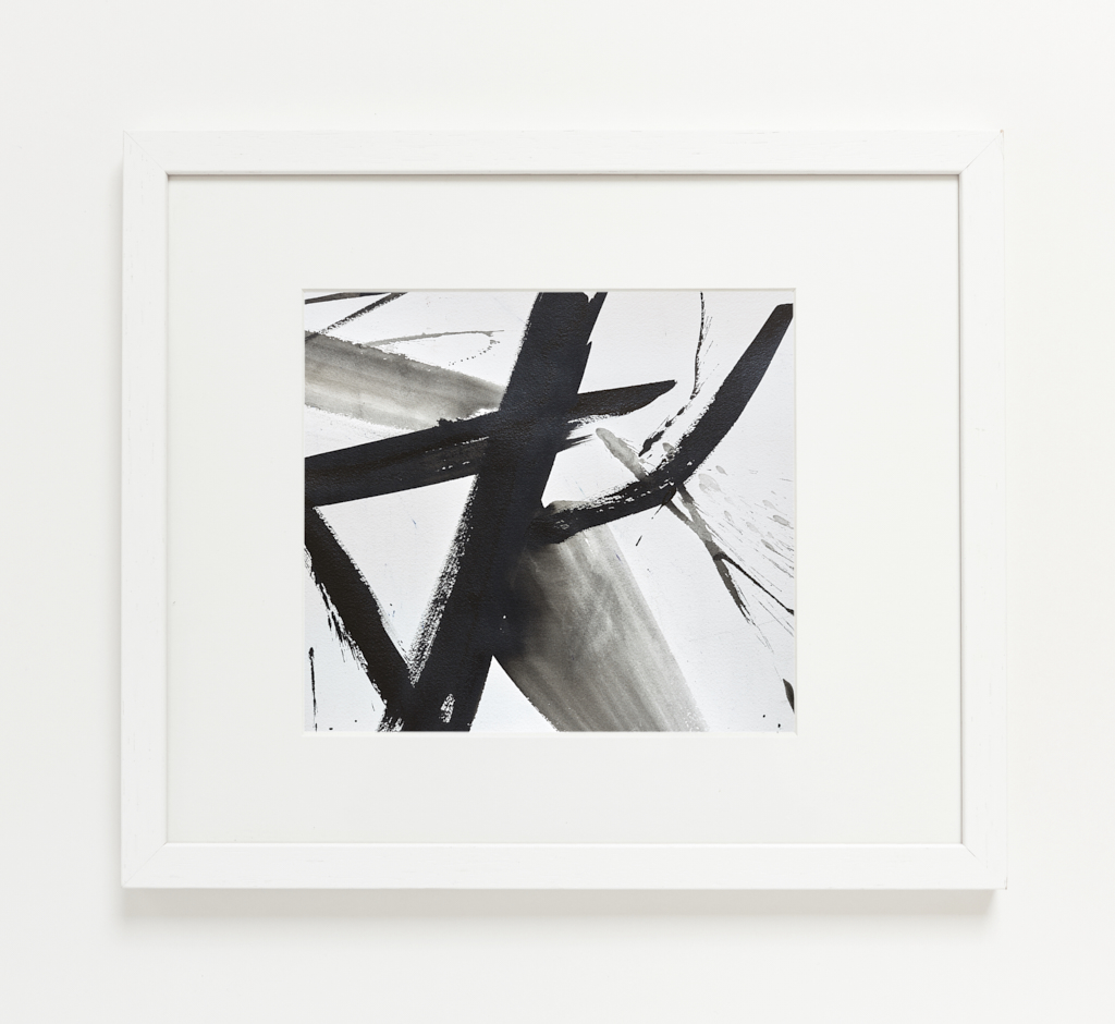 Torque Shear original ink painting - by Timothy Gent - example framed view - by Timothy Gent