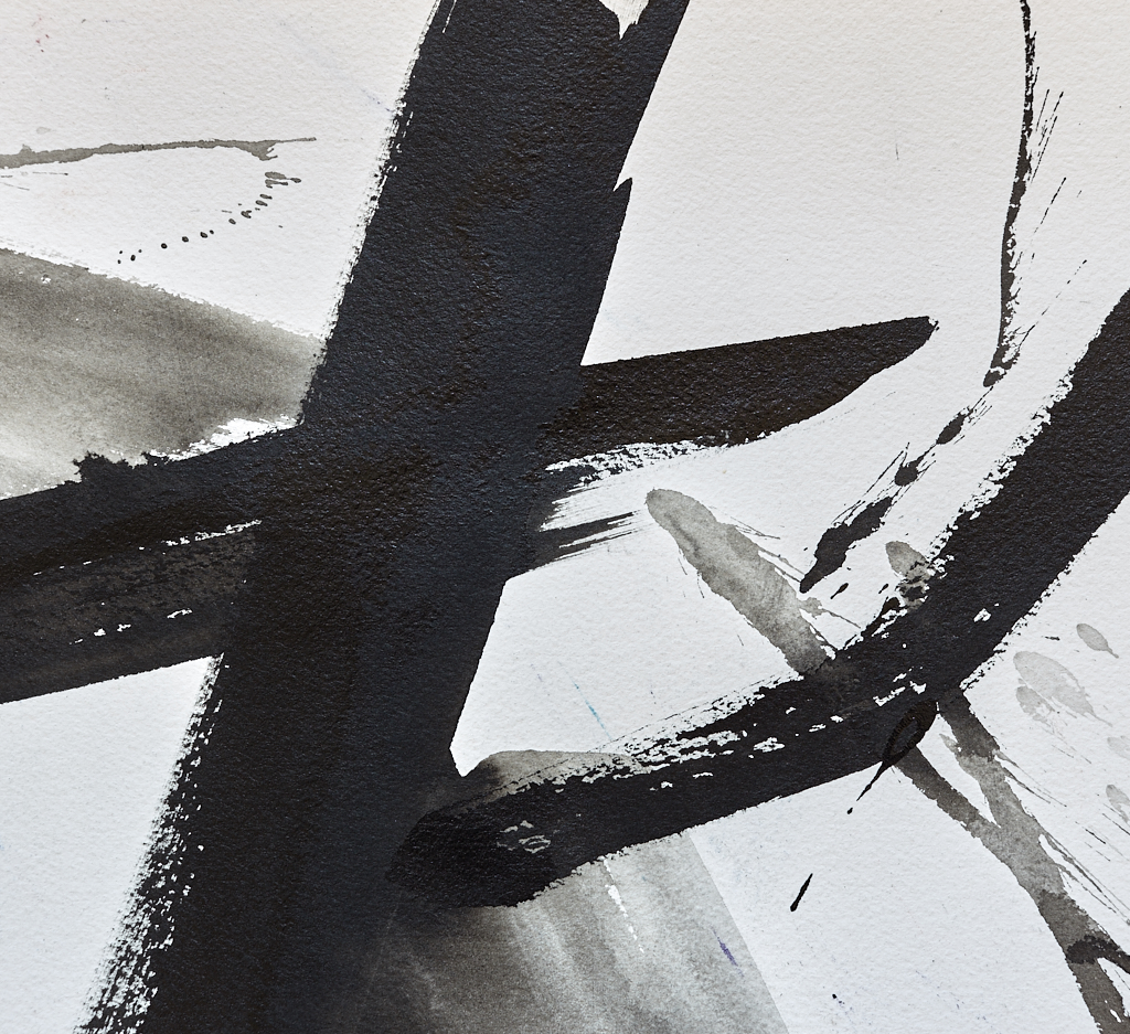 Abstract ink painting Torque Shear - by Timothy Gent - second detail view - by Timothy Gent