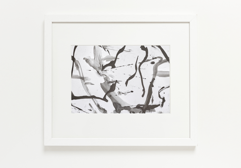 Untitled (04), Shine West original ink painting - by Timothy Gent - example framed view - by Timothy Gent