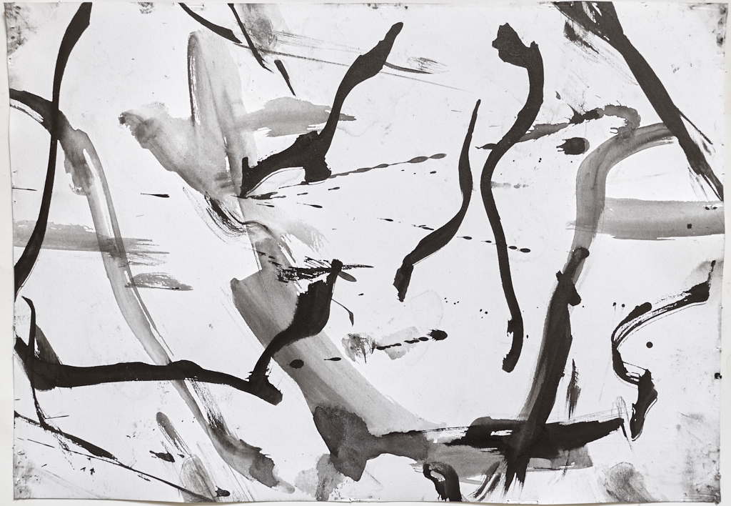 Abstract ink painting Untitled (04), Shine West - by Timothy Gent - full view - by Timothy Gent