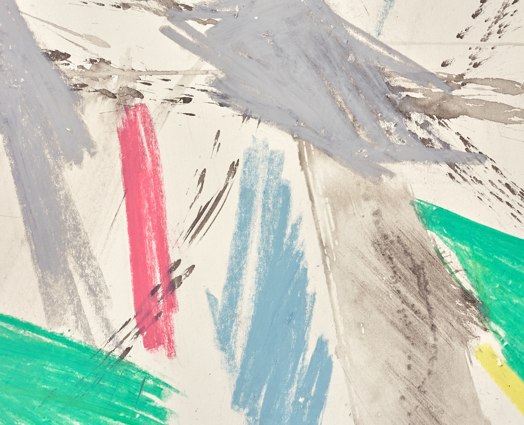 Abstract oil pastel Bright shore - by Timothy Gent - detail view - by Timothy Gent