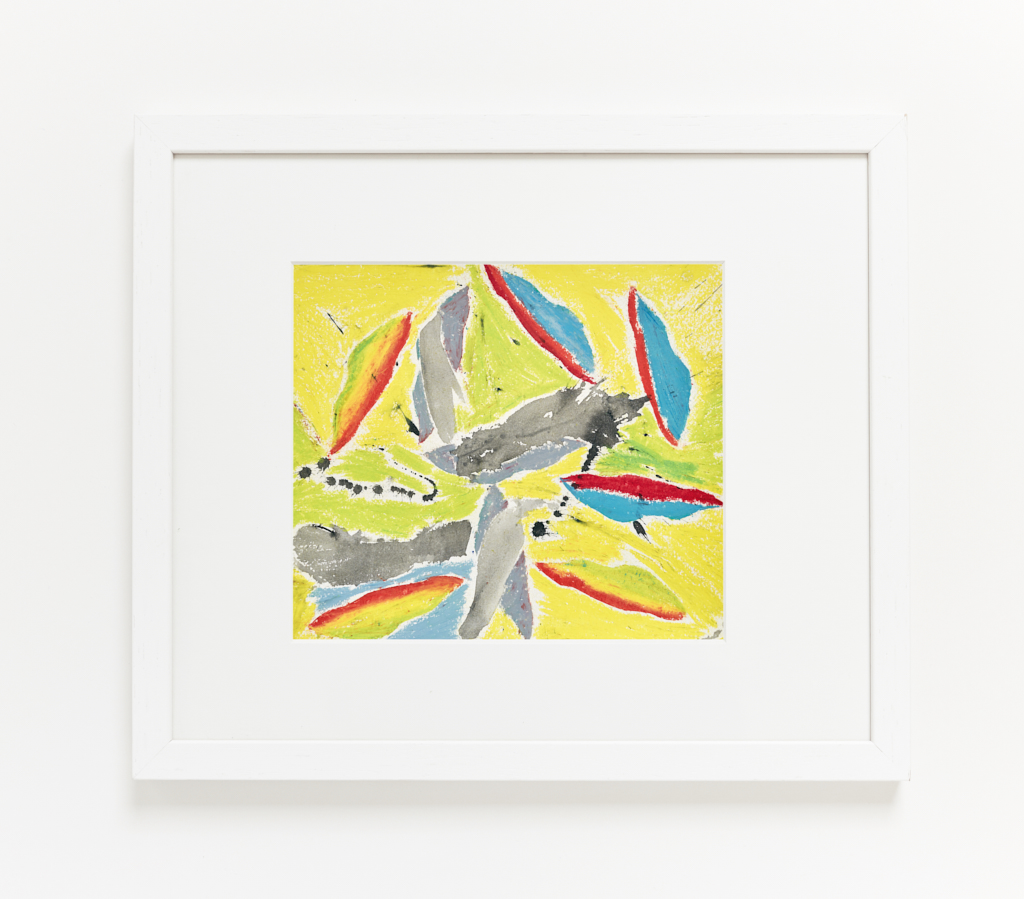 Citrus swing original oil pastel - by Timothy Gent - example framed view - by Timothy Gent