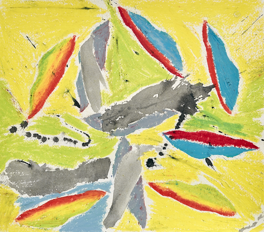 Abstract art Citrus swing oil pastel