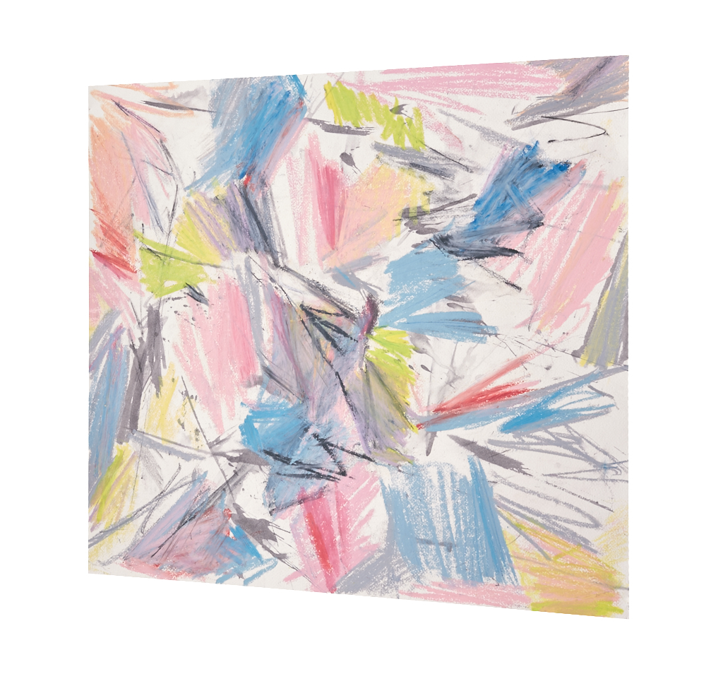 Abstract oil pastel Coastal zing - by Timothy Gent - side view - by Timothy Gent