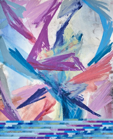 Abstract art Confluence oil pastel