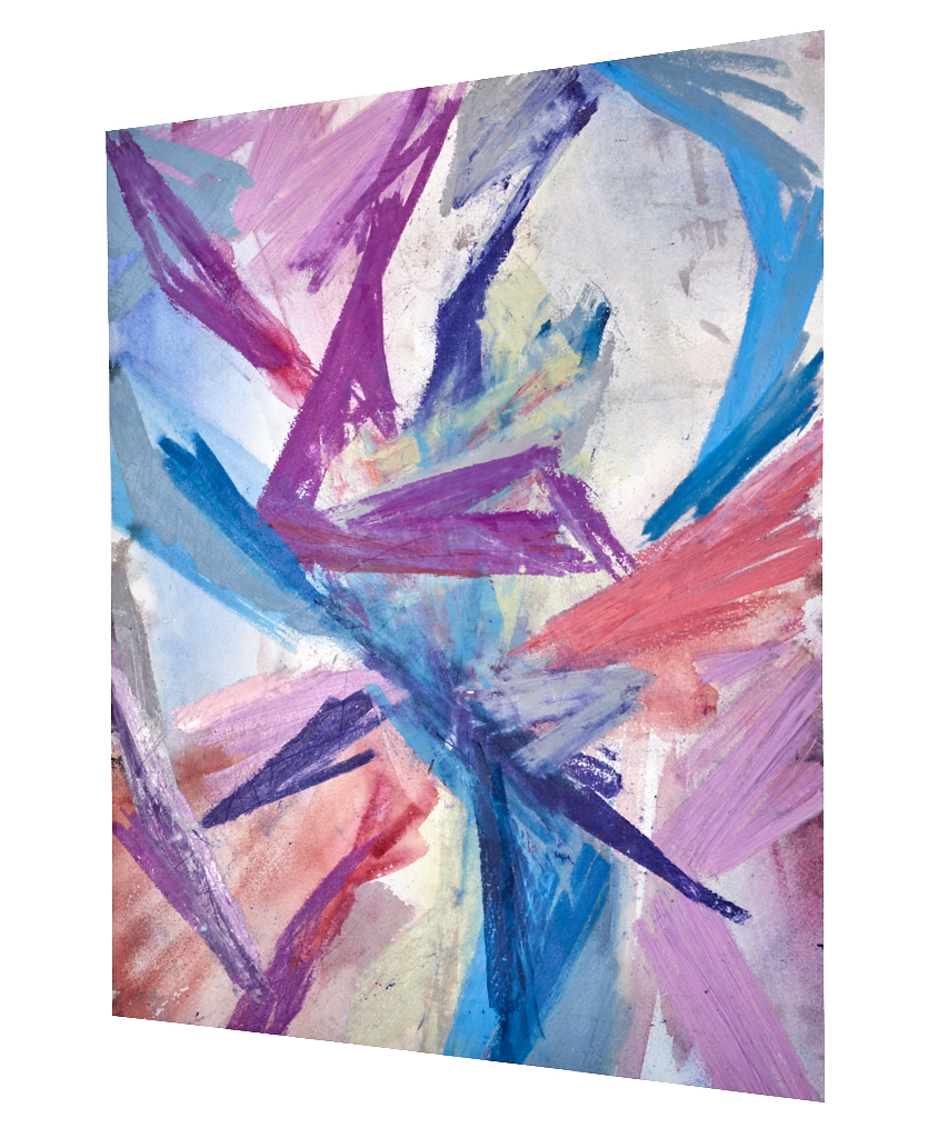Abstract oil pastel Confluence - by Timothy Gent - side view - by Timothy Gent