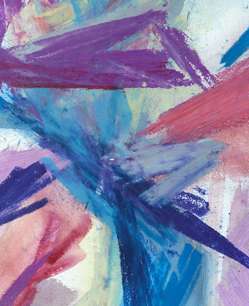 Abstract oil pastel Confluence - by Timothy Gent - detail view - by Timothy Gent