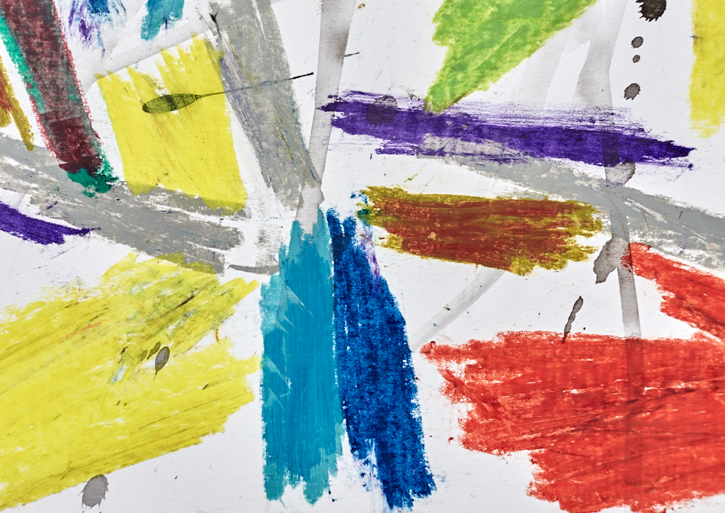 Abstract oil pastel Dynamo - by Timothy Gent - side view - by Timothy Gent