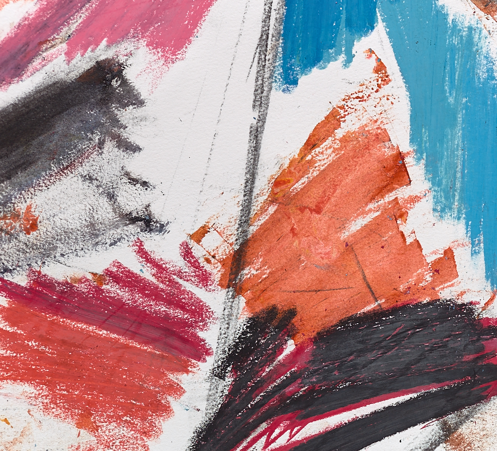 Abstract oil pastel Express - by Timothy Gent - detail view - by Timothy Gent