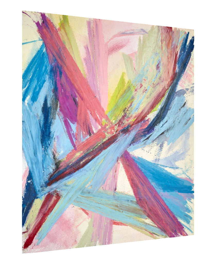 Side view of Fulcrum, original abstract painting by Timothy Gent