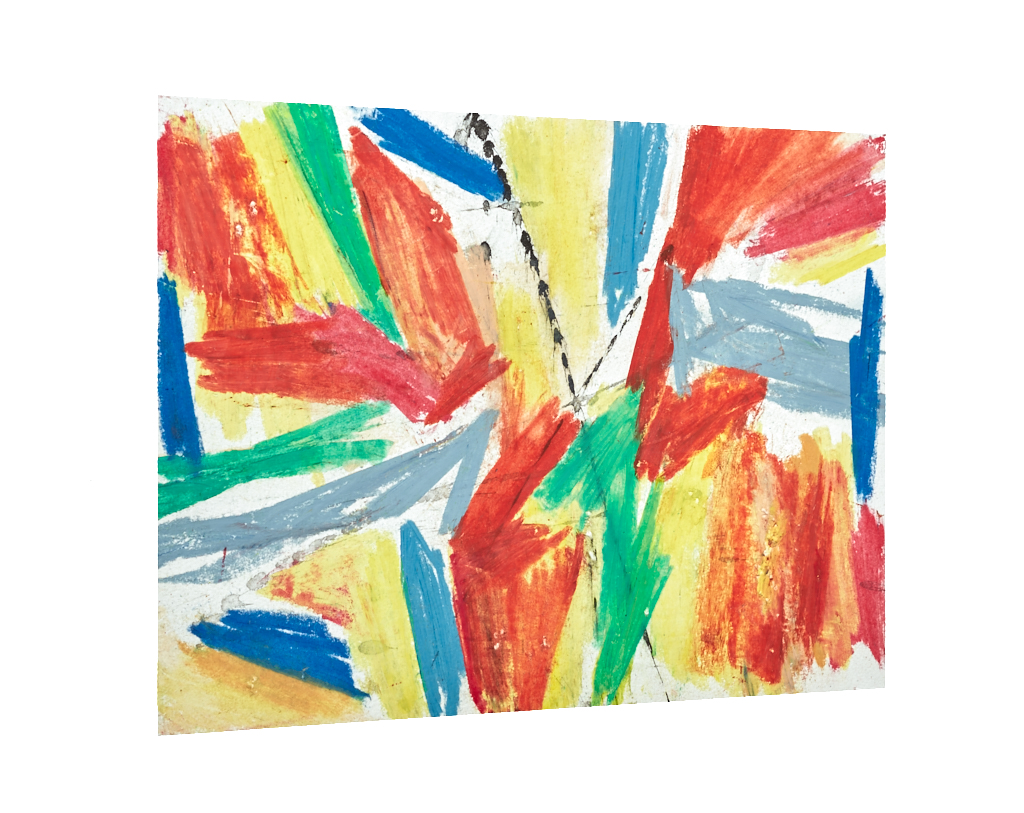 Abstract oil pastel Hot ride - by Timothy Gent - side view - by Timothy Gent