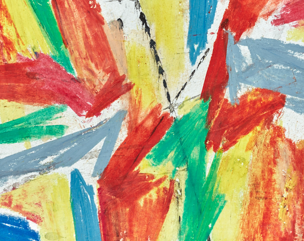 Abstract oil pastel Hot ride - by Timothy Gent - detail view - by Timothy Gent