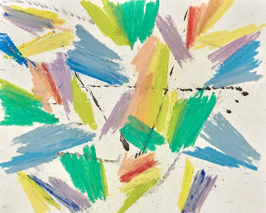 Abstract art Reverie oil pastel