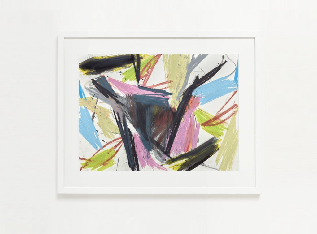 Torque Axis original oil pastel - by Timothy Gent - example framed view - by Timothy Gent
