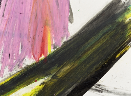 Abstract oil pastel Torque Axis - by Timothy Gent - detail second close view - by Timothy Gent